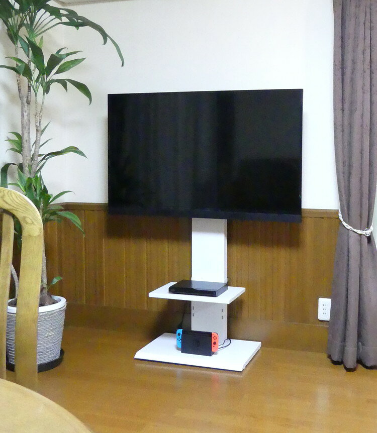テレビスタンド 棚付き 角度調節 32~60型対応 ロータイプ 壁掛け風テレビ台 壁寄せテレビスタンド アングル テレビ台 テレビラック(代引不可)【送料無料】 [3]