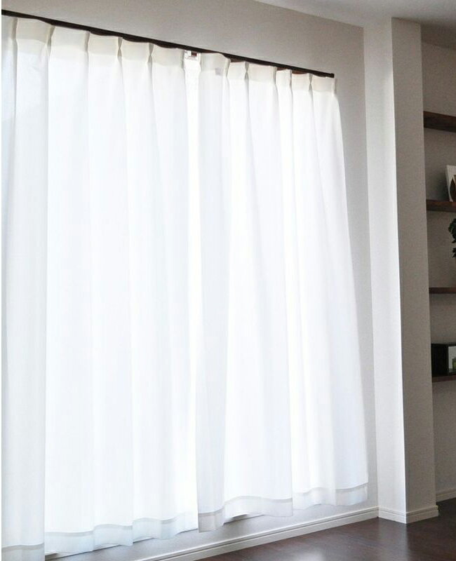 レースカーテン 100×198cm丈 2枚組 遮光 断熱 UVカットウォッシャブル 保温 遮像 国産 日本製 エアロカプセル ホワイト(代引不可)