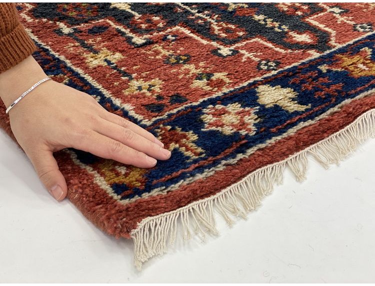 ラグ 190×190cm 柄 トライバル 部族絨毯風 ウール コットン 天然素材 オールシーズン シンプル おしゃれ 北欧 絨毯 カーペット マット リビングマット 新生活 一人暮らし(代引不可)【送料無料】 [3]