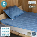 冷感寝具2点セット シリカゲル シート入り 湿気取り ひやさら ダブル 敷きパッド 枕パッド湿気対策 ひんやり クール 接触冷感 冷感度0.41 涼しい 夏用 ...