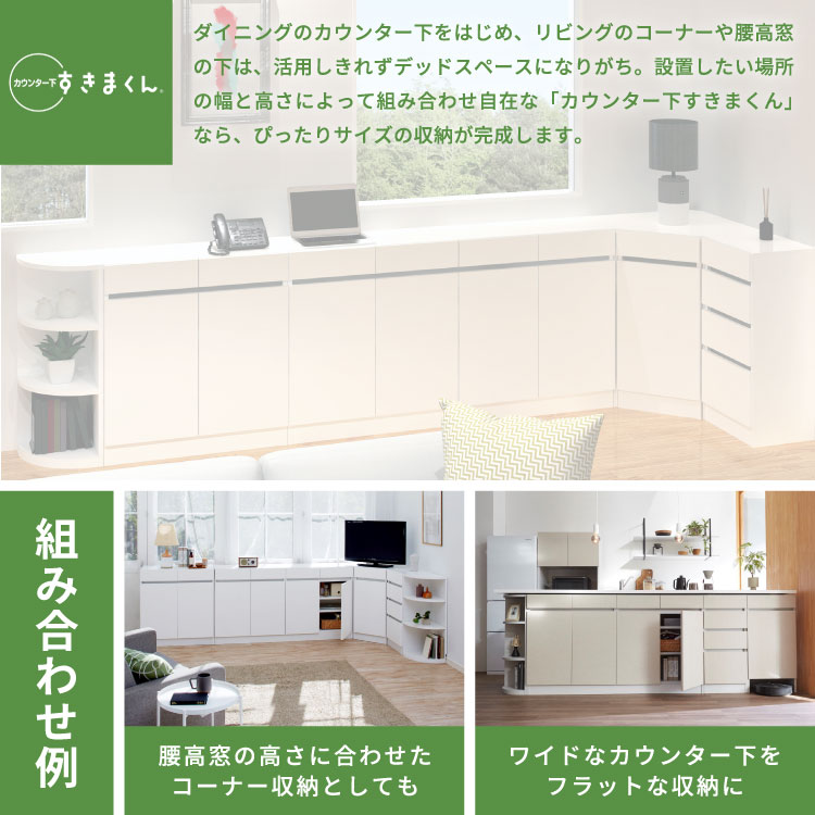 オーダーメイド オーダー 収納 カウンター下収納 スッキリ配線キャビネット 左扉 右扉 オーダー収納 家具 すきま収納 隙間収納 1cm単位のオーダー 配線収納 配線キャビネット すきまくん(代引不可)【送料無料】 rcmdin-11523942 リコメン堂インテリア館 サンプル画像2