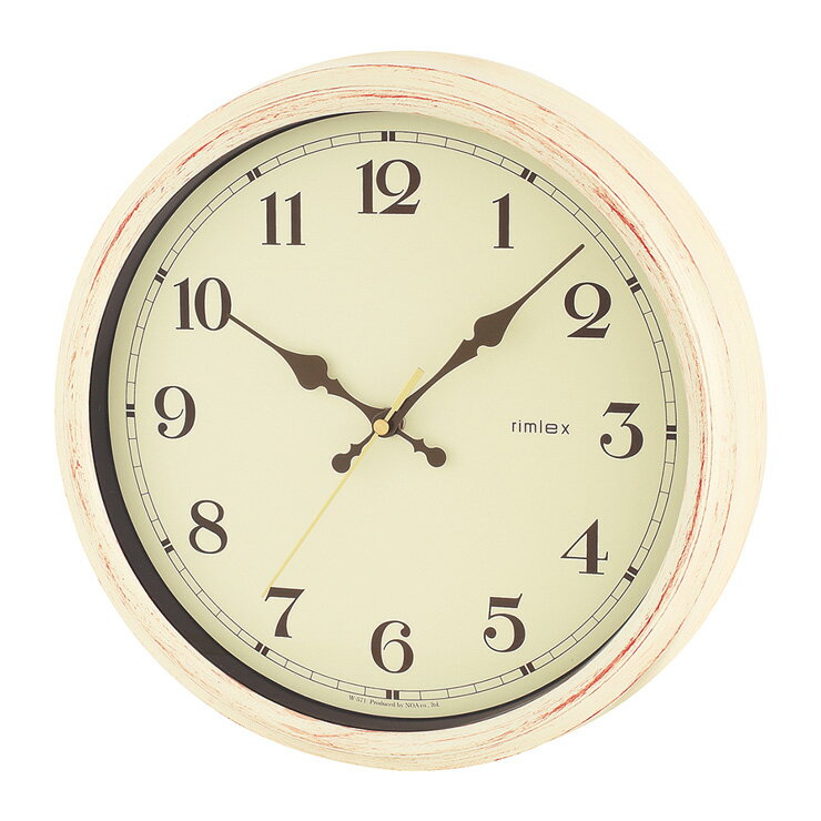 電波掛時計エアリアルレトロ W-571 WH シンプル ナチュラル おしゃれ インテリア雑貨 インテリア 雑貨 時計【送料無料】