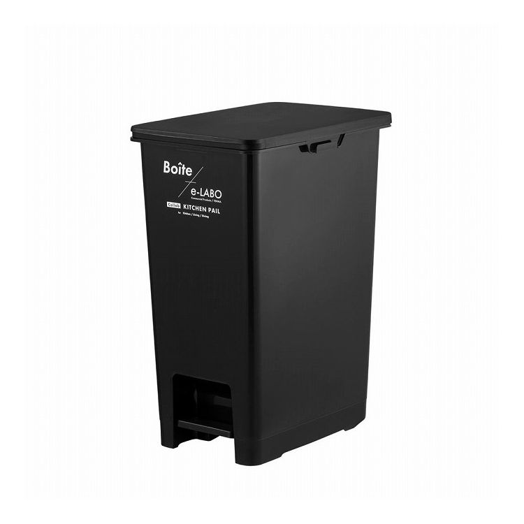天馬 ペダル式 ゴミ箱 フタ付き 45L ブラック 幅29×奥行43×高さ58cm ELB-PP45 BK Boite e-LABO ペダルペール キャスター付き【送料無料】