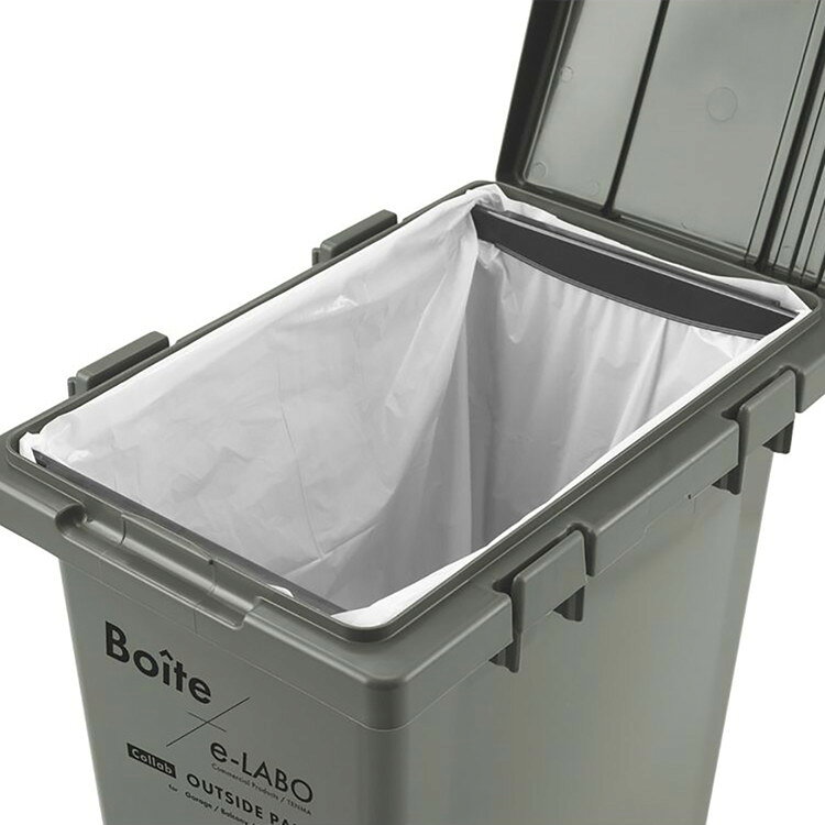 天馬 ゴミ箱 フタ付き 45L 連結可能 屋外 カーキ 幅31×奥行45×高さ60cm ELB-TBP45 Boite e-LABO つなげて分別ペール【送料無料】 [2]