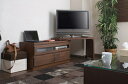 天然木テレビボード回転盤付 101cm幅 ダークブラウン色【送料無料】【日本製】【完成品】(3)