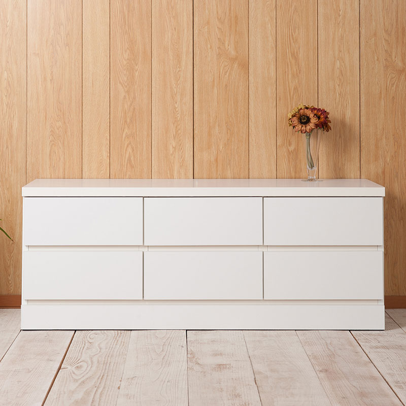 日本製 ホワイト ベンチ チェスト 幅119.5 2段 二段 6杯 ロータイプ タンス 白 完成品 洋服 モダン ワードローブ 国産 おしゃれ 北欧(代引不可)...