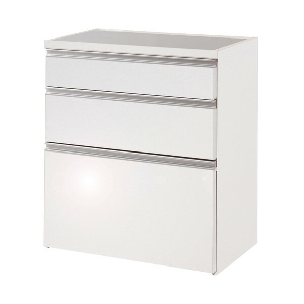 日本製 完成品 ステンレス キッチンカウンター 幅80 木目調 艶出しホワイト カウンター キッチンカウン..