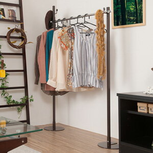 日本製 室内 物干し 兼用 ハンガー シングル 幅25cm ブラウン ポールハンガー ハンガーラック 衣類収納 服吊 ワードローブ 洗濯 金属製 コートハンガー...