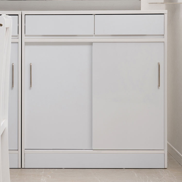 SIRO 引戸式カウンター下収納キャビネット 幅80 ハイグロスホワイト キッチン キッチン収納 引き戸 食..