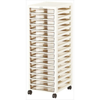 アプロス B4浅型15段 アイボリー 書類整理 書類保管 B4サイズ クリアー引出収納ケース インデックスシ..