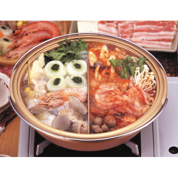 日本製 仕切り鍋 両手鍋 卓上鍋 天ぷら鍋 鍋 すき焼き鍋 おでん鍋 しゃぶしゃぶ鍋 2色鍋 揚げ物OKおすすめ品 人気(代引不可)【送料無料】