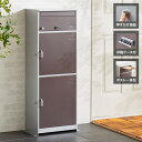 郵便ポスト付き 宅配ボックス マルチ 3段 ブラウン 一体型 置き配用 宅配便・メール便対応 1戸建て用 完成品 工事不要 宅配BOX 大容量 ポスト 前入れ前出し 屋外(代引不可)【送料無料】【レビュー報告でダンボールカッター】