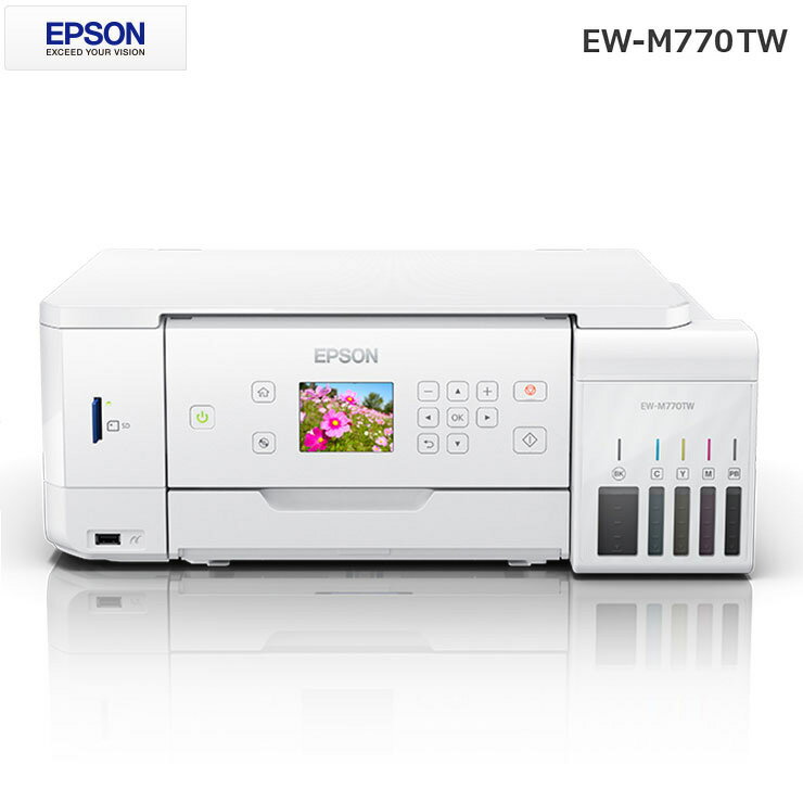 エプソン EPSON エコタンク 大容量インクタンク搭載 A4 EW-M770TW ホワイト プリンター 白黒 カラーインクジェットプリンター【送料無料】