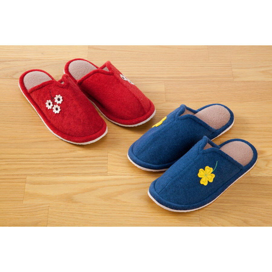 スリッパ 来客用 セット フリースインスリッパアップリケ2色組 (代引き不可)【送料無料】