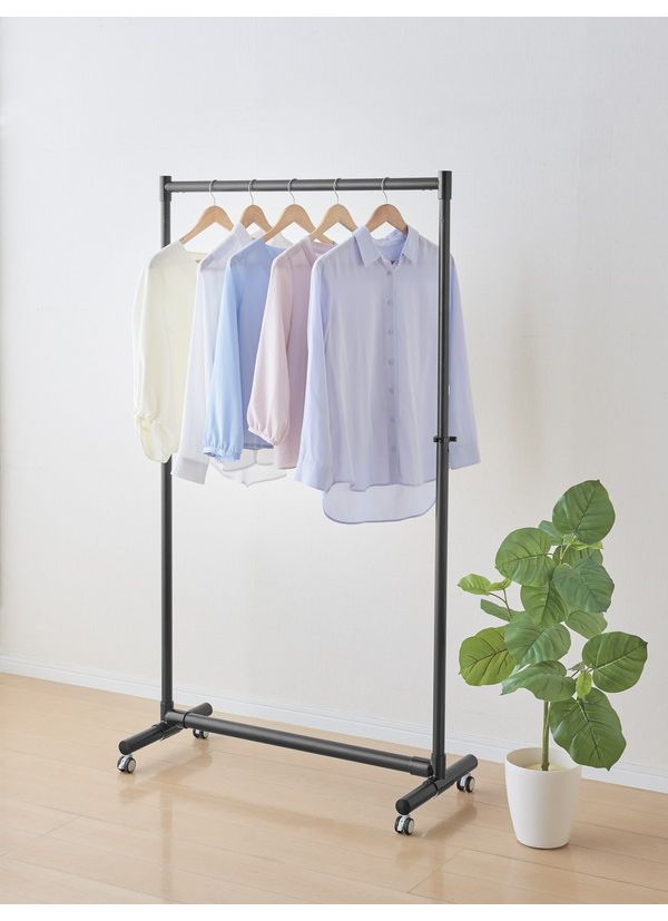 軽くて丈夫なアルミ製ハンガーラック マットブラック N-7594 パール金属【送料無料】 [3]