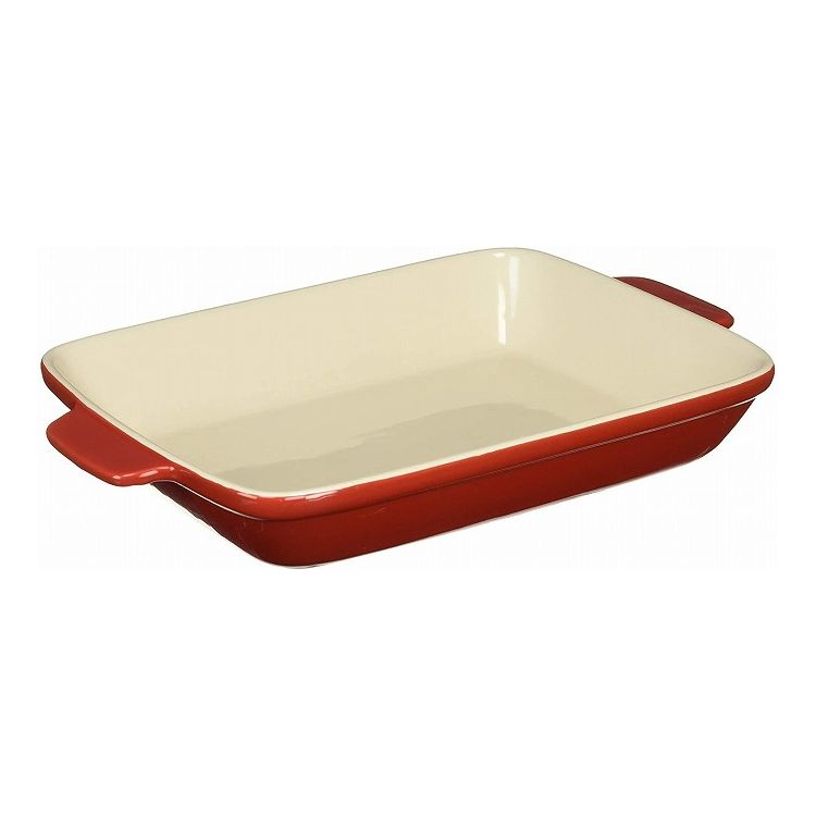 樂天商城 - オーブンシェフ 耐熱角皿26x20cm レッド L-1825 パール金属 キッチン用品