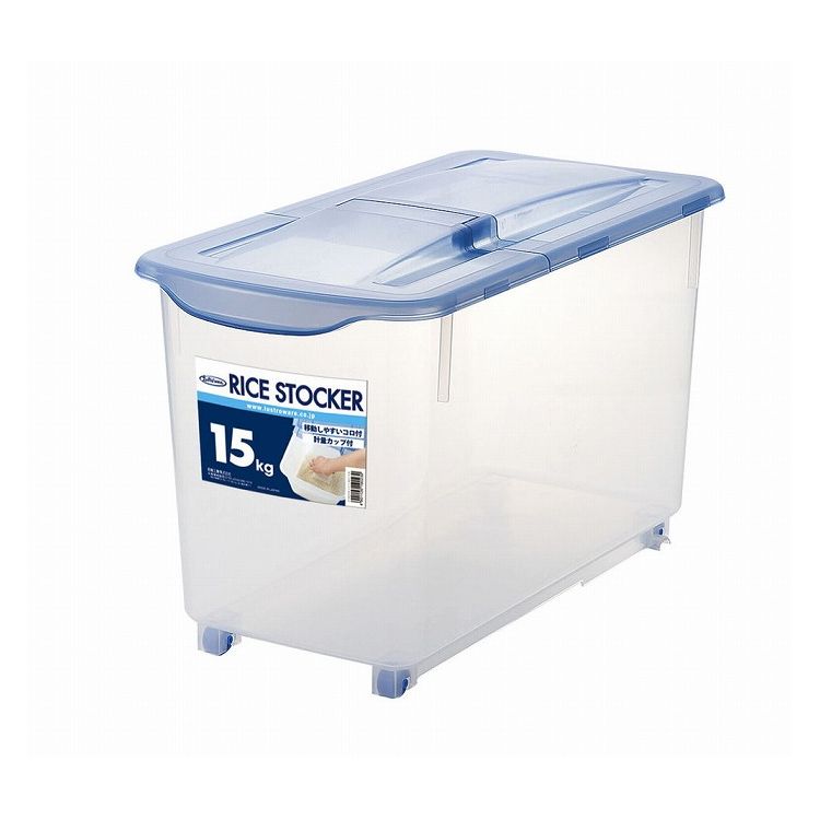岩崎工業 米びつ キャスター付 ラストロウェア スライド米びつ15型 15kg 計量カップ付 B-1902PN スタイリッシュ キッチン収納(代引不可)【送料無料】