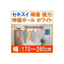 クローゼットや押入れ等に、新しい収納空間が生まれる従来品より取り付け簡単。くるっと回して仮止めできるダブルスプリング機構。独自形状の大型キャップ採用で、壁面との圧着面は安定感バッチリ。サイズ:幅170〜280×奥行8×高さ11.2cm　パイプの太さ　（太い方）直径 31.8mm、（細い方）直径 27.6mm材質:本体/樹脂コーティングスチールパイプ　成型部品/ABS樹脂　圧着部/EVA　バネ/鉄（メッキ）耐荷重:長さ170cmでの使用時/55kgまで 長さ280cmでの使用時/12kgまで【代引きについて】こちらの商品は、代引きでの出荷は受け付けておりません。【送料について】北海道、東北、九州は送料を頂きます。沖縄、離島は配送不可。