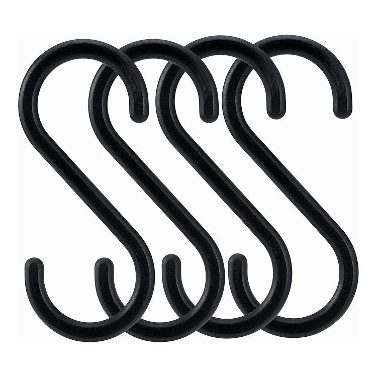 【3個セット】 レック S字フック(大) ブラック 4個入 H00502 フック 石膏ボード 耐荷1キロ 壁掛け 吊り下げ 小物(代引不可)【送料無料】