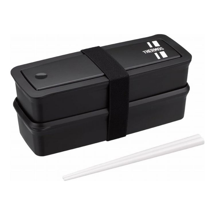 乐天商城 - サーモス フレッシュ ランチボックス 980ml ブラックシルバー DJS-981W大人も子供も使いやすい!ハシ付きのお弁当箱(代引不可)【送料無料】