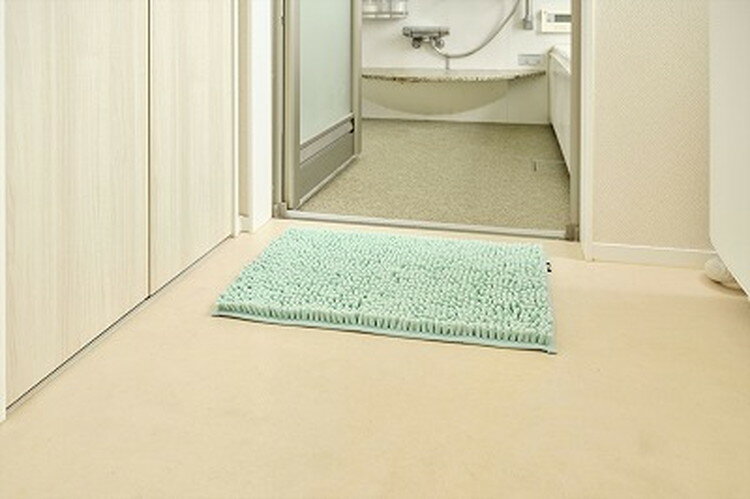 リコメン堂インテリア館の山崎産業 SUSU 抗菌ストロングWバスマット EC (M 40×60cm) グリーン 足拭き タオル 足ふき マイクロファイバー お風呂マット(代引不可)【送料無料】｜アングル3