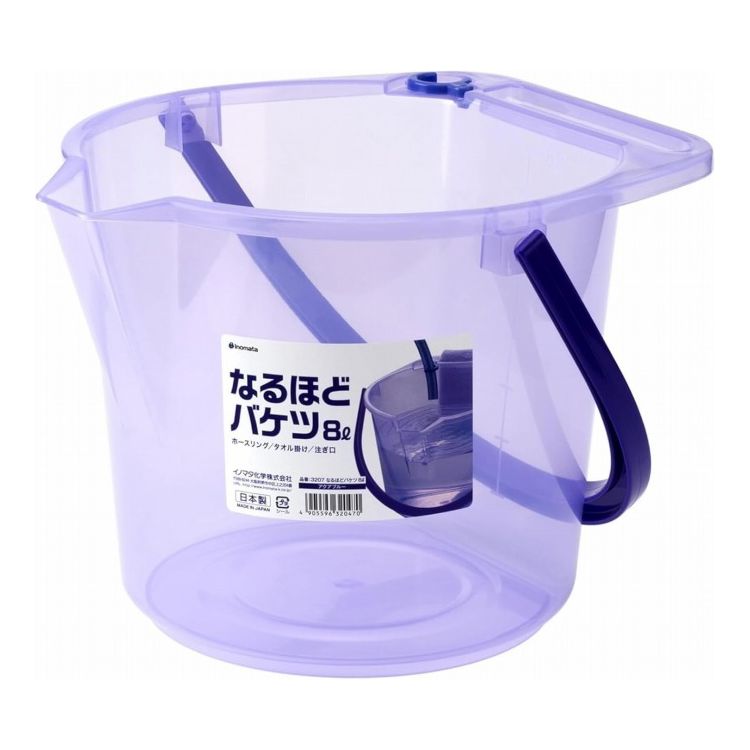 【2個セット】 イノマタ化学 なるほどバケツ 8L 日本製 注ぎ口 雑巾掛け カー用品 車 防災 アウトドア..