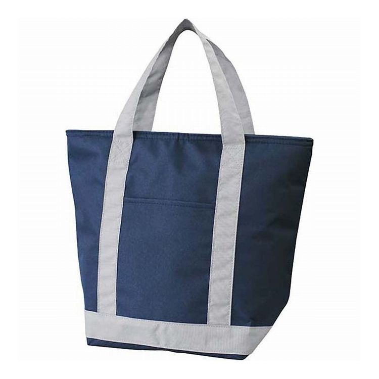 ショッピングバッグや、ピクニック、レジャーなどにぴったりの保冷バッグ。バッグの最大容量は約14リットル。冷気を逃がさず、保冷効果を高めるファスナー付きです。内側には水がしみにくい耐水性生地が使用されています。サイズ（約）幅41×奥行(マチ)17.5×高さ34cm底面サイズ（約）幅25×奥行17.5cm材質:外側生地/ポリエステル内側生地/EVA樹脂中芯/発泡ポリエチレン持ち手/ポリエステルファスナー/ナイロン重量（約）250g容量（約）14L耐荷重:6kgこの商品は簡易保冷バッグですので、長時間生ものを入れたままにしないでください。素手で持てないほどの熱いものやドライアイスなどを入れないでください。鋭利なもの及び、水などの液体や氷などを直接入れないでください。丸洗いはしないでください。乾燥機の使用もしないでください。においが気になるときは製品をしばらく放置していただきますとニオイは薄くなります。【代引きについて】こちらの商品は、代引きでの出荷は受け付けておりません。【送料について】北海道、東北、九州は送料を頂きます。沖縄、離島は配送不可。