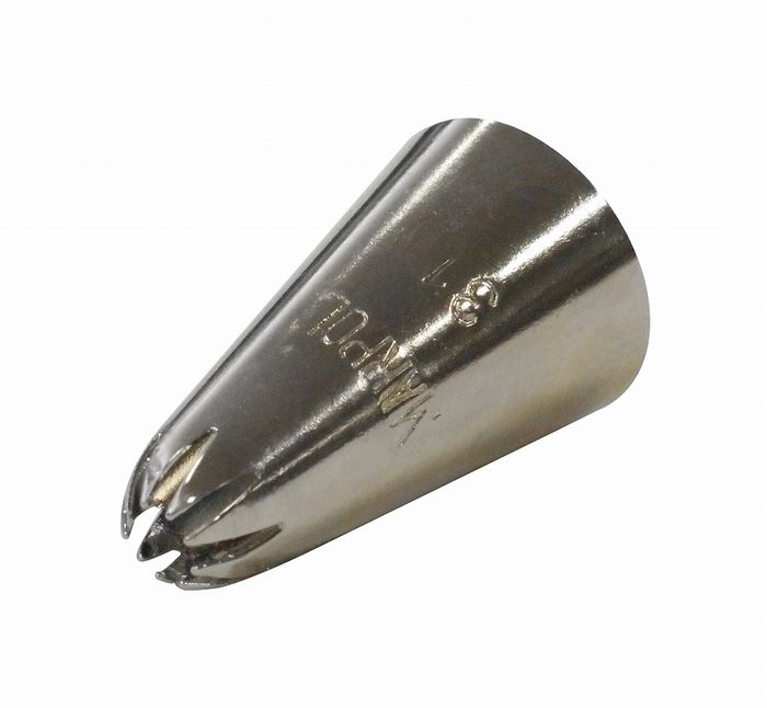 【商品詳細】用途：デコレーション口金種類：花（9切）口先寸法：9mmサイズ（約）：外径18mm×高さ31mm真鋳（ニッケルメッキ仕上）【送料について】北海道、沖縄、離島は送料を頂きます。