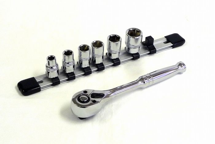 トネ TONE ソケットレンチセット 6角 差込角 9.5mm 3/8インチ SHCH3080 ラチ ...