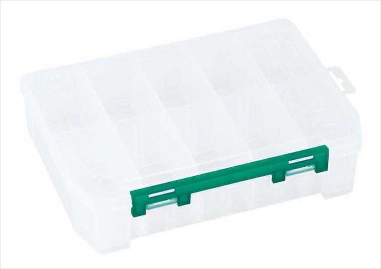 【商品詳細】深型サイズのパーツケース。可変仕切板使用で最大10コマになり細かい部品の整理に便利です。本体外側にリブを立てる事により自立縦置き収納が可能です。大型一体フックでがっちりロック。中身が見やすいクリアタイプです。『商品スペック』用途...