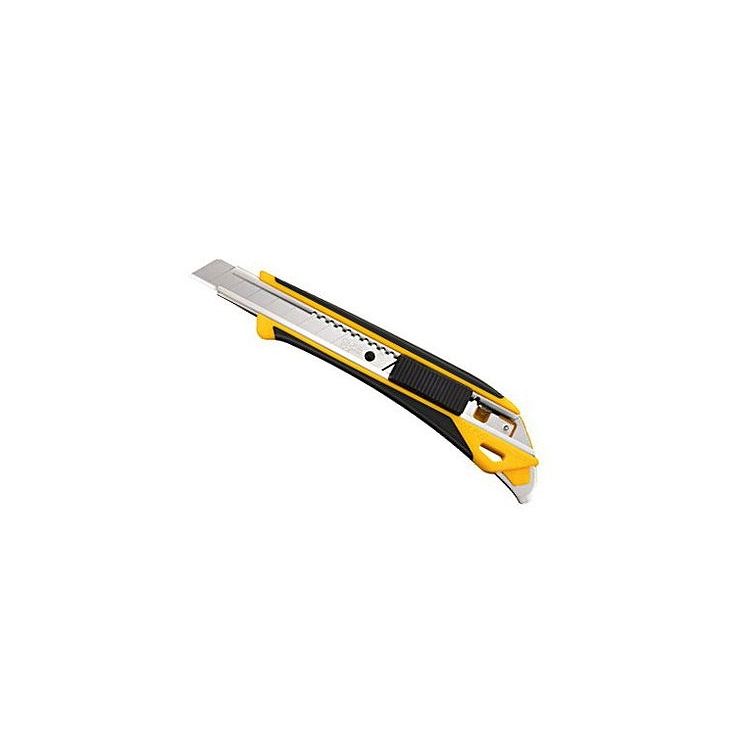 【商品特長】【製品サイズ(mm)】・長さ150・幅38・高さ16【生産国】日本【材質】本体：ポリプロピレン樹脂（ガラス繊維入）ゴム：エラストマ樹脂刃：合金工具鋼【仕様】用途：ダンボール等のカット作業に適合替刃：M厚(MTB、MTBB)仕様：替刃式仕様：オートロック式コンパクトボディーで刃厚0.45ミリの強靭刃を装着。ダンボールのカットも簡単にできます。Xデザインのラバーグリップで力のかけ易い形状です。【送料について】北海道、沖縄、離島は送料を頂きます。