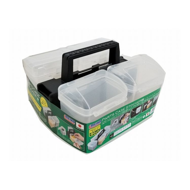 【商品特長】【製品サイズ(mm)】・長さ223・幅215・高さ126【生産国】日本【材質】本体：ポリプロピレンパーツケース：特殊ブレンドポリマー【仕様】用途：ビスや釘・ワッシャー、アンカープラグ等の小物収納に仕様：パーツケース(BM-100)4個付仕様：パーツケース(BM-100)は取外し可能仕様：パーツケース(BM-100)は腰ベルト等にも装着可能仕様：パーツケース(BM-100)は6個まで装着可能仕様：ストッカーごと持ち運べるハンドル付ビスや釘・ワッシャー、アンカープラグ等の小物収納に。取り外し可能なパーツケースが4個セットされております。【送料について】北海道、沖縄、離島は送料を頂きます。
