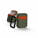 【日本正規代理店品】 URBAN ARMOR GEAR Apple AirPods用 HARD CASE_001(耐衝撃/カラビナ付属) オリーブ/オレンジ U...