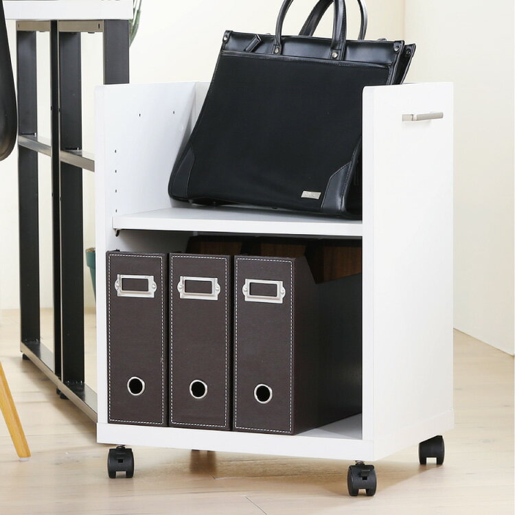 楽天リコメン堂インテリア館白井産業 オフィスコ 収納ワゴン 天板無し 二段 2段 キャスター付き ファイル 幅45 高さ59.2 スリム コンパクト 白 在宅勤務 テレワーク 収納 天板 カバン（代引不可）【送料無料】