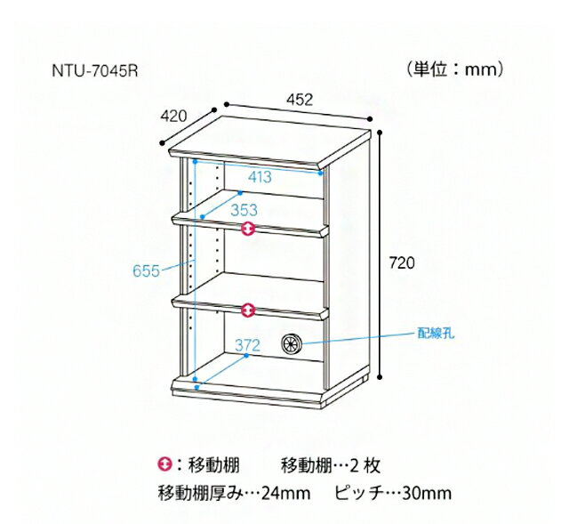 白井産業 オープンラック 棚 幅46cm 高さ72cm シェルフ 本棚 収納 リビング ナチュリカ リビング 家具 インテリア【送料無料】 [2]