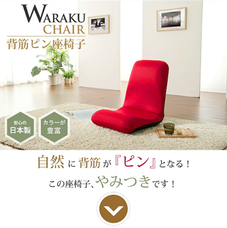 日本製 座椅子 和座椅子M 和楽チェアM コンパクト リクライニング 背筋 イス シン...