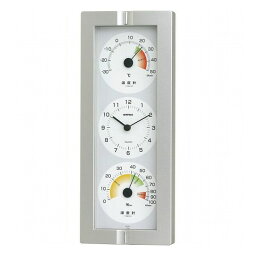 エンペックス 生活管理温度 湿度 時計 シャインシルバー TQ-2440 室内装飾品 温湿度計 壁掛け温湿度計(代引不可)【送料無料】