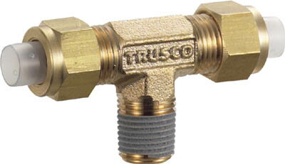 TRUSCO クイックシール継手 チーズ φ10X7.5 呼びR1/4【TS-10X75-02T】(流体継手・チューブ・エア配管継手)