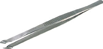 TRUSCO 耐酸耐磁ピンセット 150mm 斜型【573-SA】(はんだ・静電気対策用品・ピンセット)