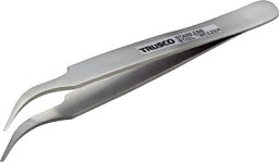 TRUSCO 高精度ステンレス製ピンセット 120mm 非磁性 先丸鷲型【TSP-77】(はんだ・静電気対策用品・ピンセット)
