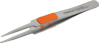 TRUSCO ラバーグリップ付ステンレスピンセット 120mm 先丸型【TSP-211】(はんだ・静電気対策用品・ピン..