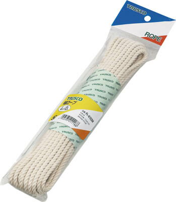 TRUSCO 綿ロープ 3つ打 線径4mmX長さ10m【R-410M】(ロープ・ひも・ロープ)