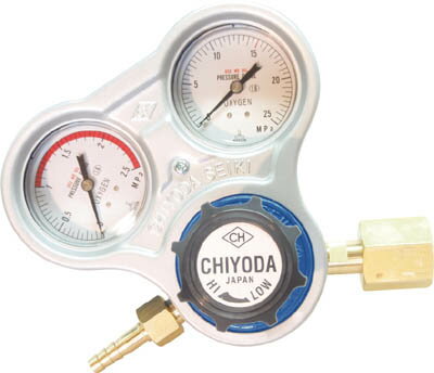 焊接工具 - 千代田 酸素用調整器スタウト(関東式)【SRO-E】(溶接用品・ガス調整器)【送料無料】