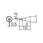 白光 こて先 1．2D型【T12-D12】(はんだ・静電気対策用品・ステーション型はんだこて)