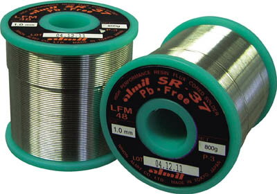 【メーカー型番】SR37LFM48-065【JANコード】4942512101218【ブランド】アルミット 【特徴】●弊社従来品に比べフラックス飛散を約80?90%低減させました。●環境に優しい飛散防止型の鉛フリーはんだです。【用途】●精密電気・電子機器の配線、接続。【仕様】●線径(mm):0.65●質量(kg):0.8●融点:217?220℃●フラックス:SR-37、MIL-RA級、JIS A級●フラックス含有量:3.5%【材質／仕上】●合金組成（すず:96.5%、銀:3.0%、銅:0.5%）【セット内容／付属品】【注意】【原産国】日本【送料について】北海道、沖縄、離島は送料を頂きます。