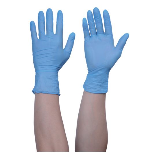 TRUSCO 使い捨てニトリル手袋TGワーク 0.10 粉無青L 100枚 TGNN10BL