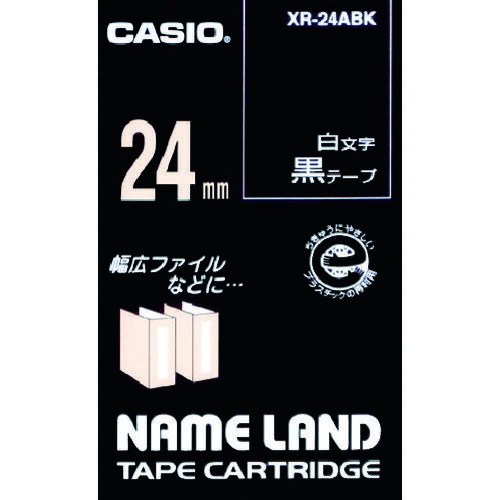 Casio （Nameland） - カシオ ネームランド用黒テープに白文字24mm XR24ABK