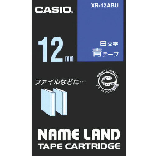 カシオ ネームランド用青テープに白文字12mm XR12ABU カシオ ネームランド用青テープに白文字12mm XR12ABU
