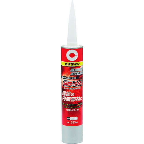 【商品詳細】●無溶剤、速乾タイプの弾性接着剤です。●多用途・室内用接着剤です。●JIS F☆☆☆☆規格品です。●日本接着剤工業会 JAIA 4VOC基準適合品です。●内装用途の壁紙・床材など。●色：白色●容量(ml)：333●ガンタイプ材質/仕上●主成分：シリコーン変成ポリマー原産国日本JANコード4901761162999【送料について】北海道、沖縄、離島は送料を頂きます。