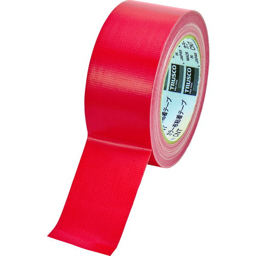 TRUSCO トラスコ カラー布粘着テープ 幅50mm長さ25m レッド CNT5025R